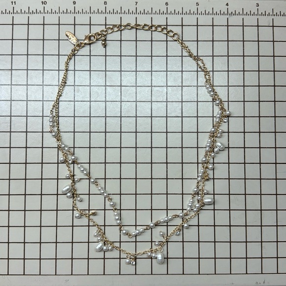 Pearl gold necklace form Macy’s brand is Style and Co worn once for a picture - Picture 3 of 4